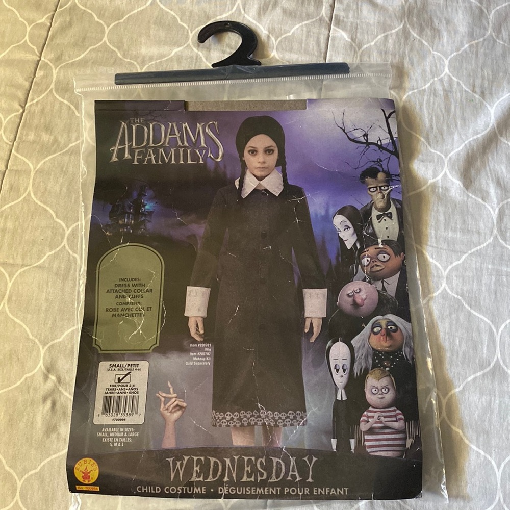 Wednesday Addams child costume Sz small petite 4/6 girl size
